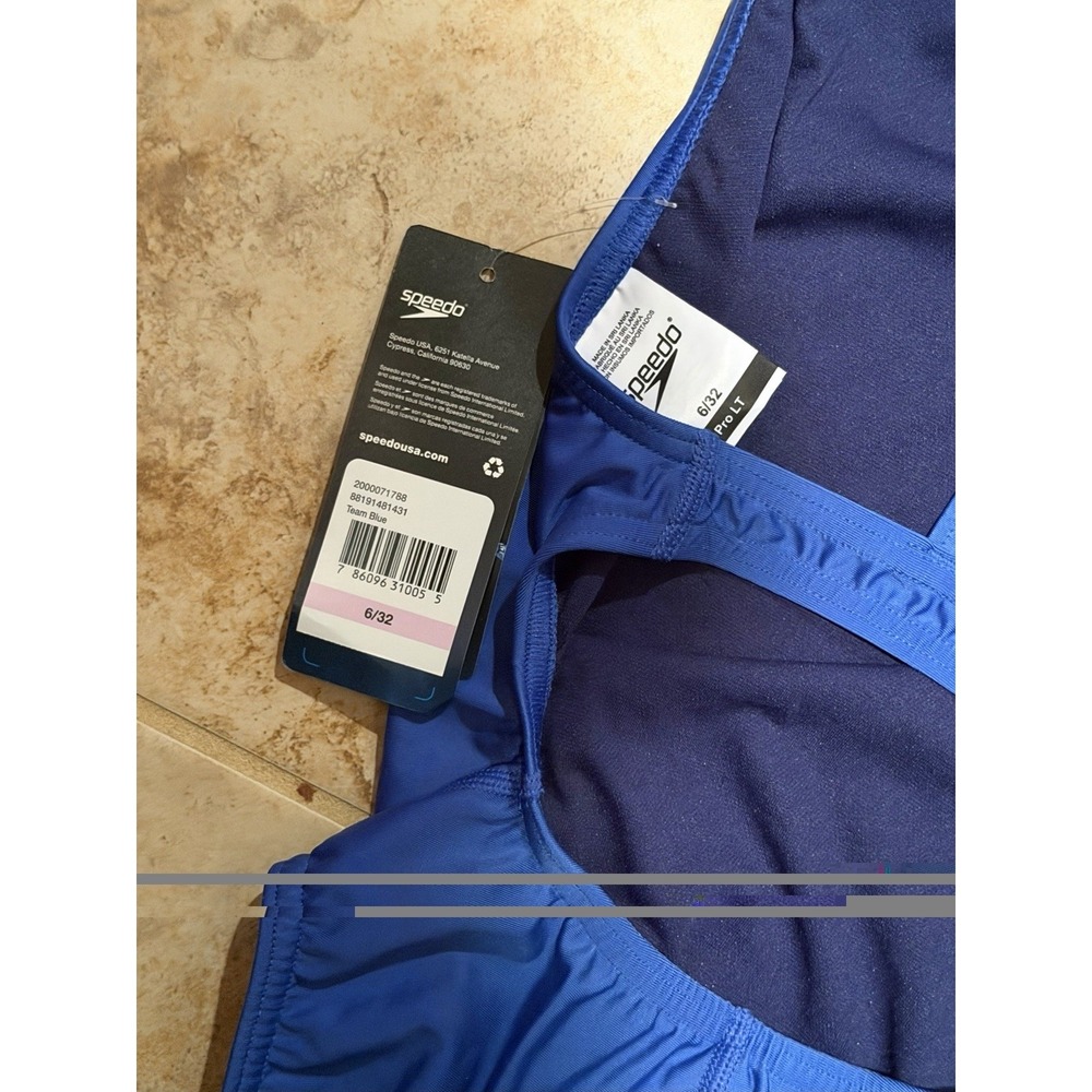 Speedo Women's ProLt Super Proback Solid Blue One Piece Swimsuit Size 6/32 NWT - Picture 7 of 7
